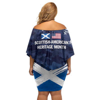 USA Scotland Flag Off Shoulder Short Dress My Nation My Heritage