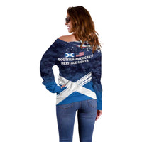 USA Scotland Flag Off Shoulder Sweater My Nation My Heritage