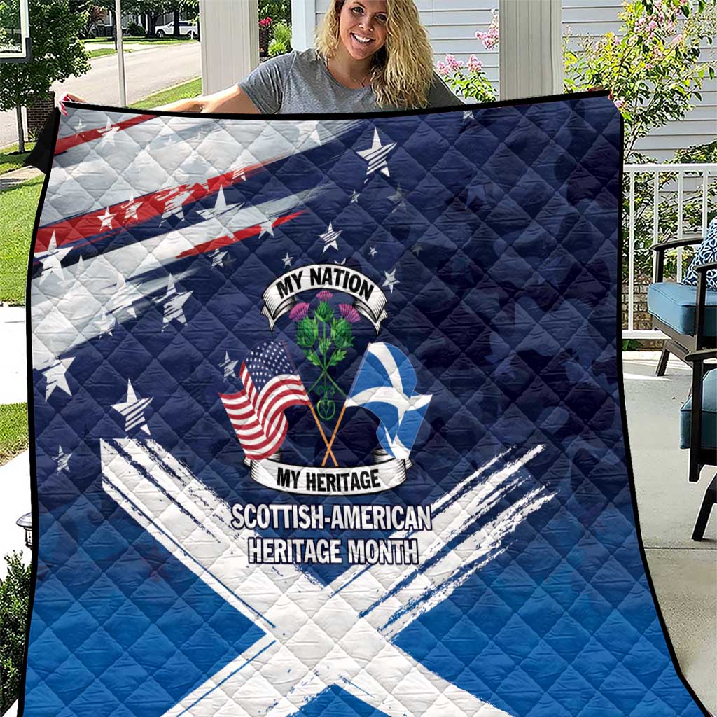 USA Scotland Flag Quilt My Nation My Heritage