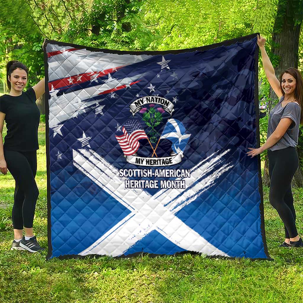 USA Scotland Flag Quilt My Nation My Heritage