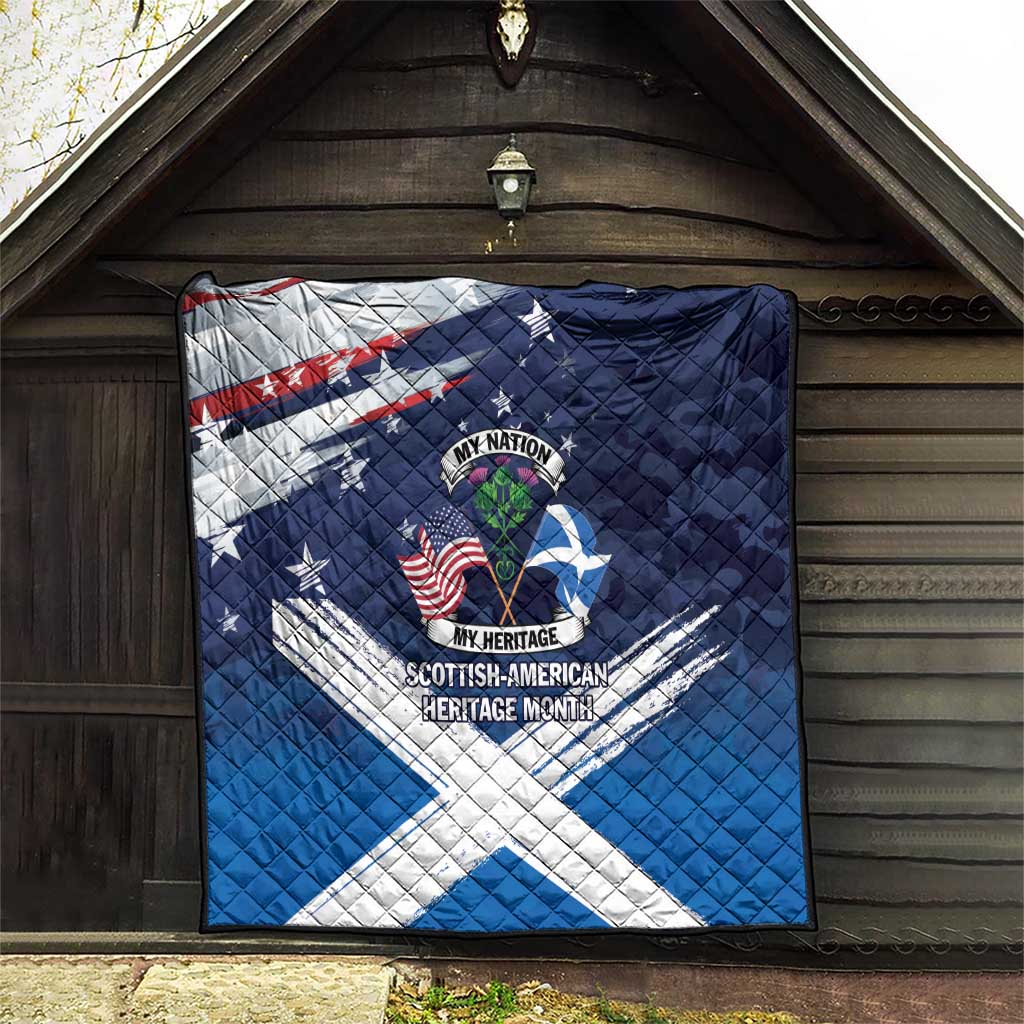 USA Scotland Flag Quilt My Nation My Heritage