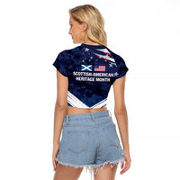 USA Scotland Flag Raglan Cropped T Shirt My Nation My Heritage