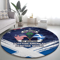 USA Scotland Flag Round Carpet My Nation My Heritage