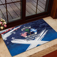 USA Scotland Flag Rubber Doormat My Nation My Heritage