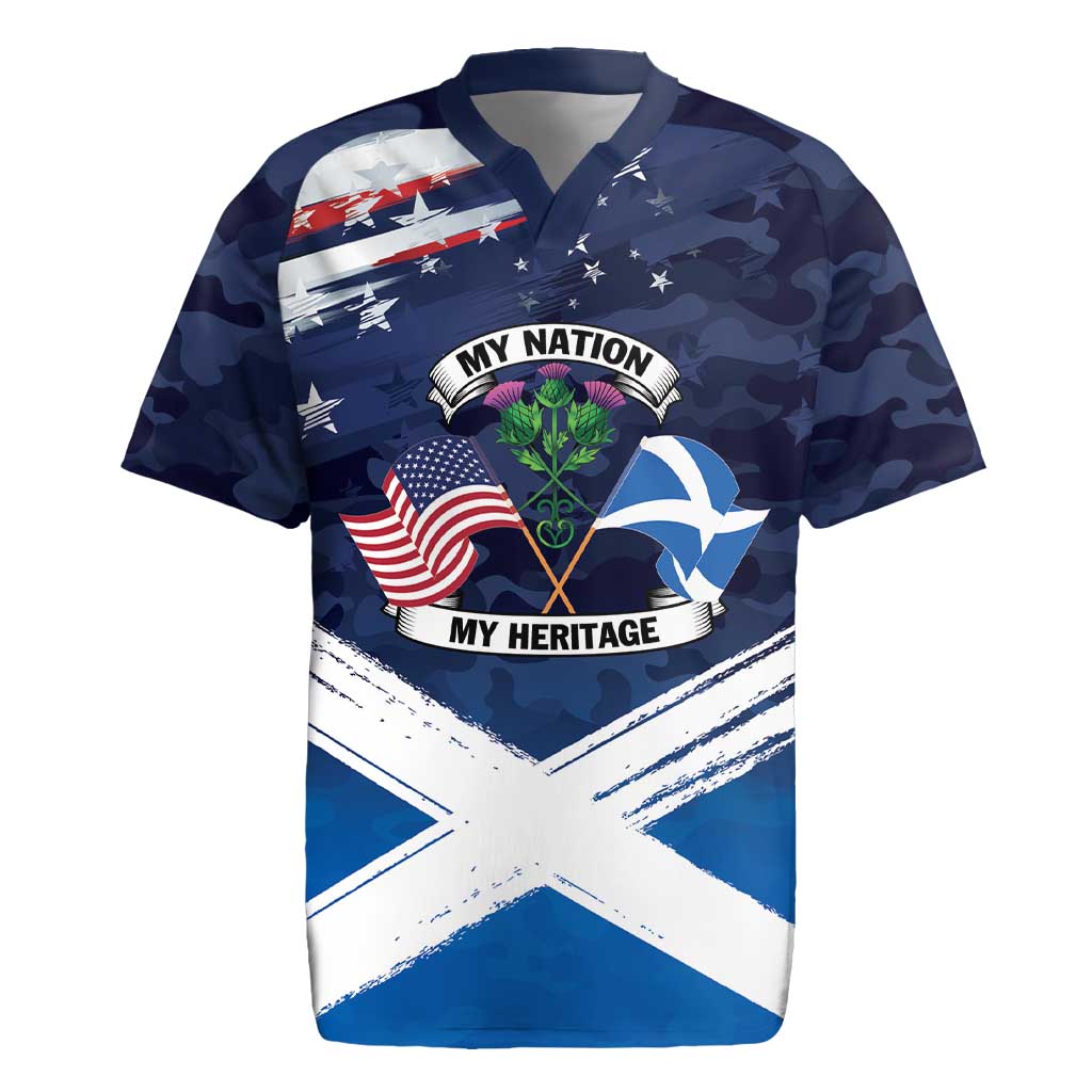 USA Scotland Flag Rugby Jersey My Nation My Heritage