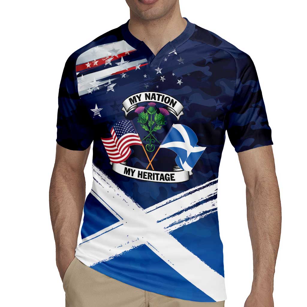 USA Scotland Flag Rugby Jersey My Nation My Heritage