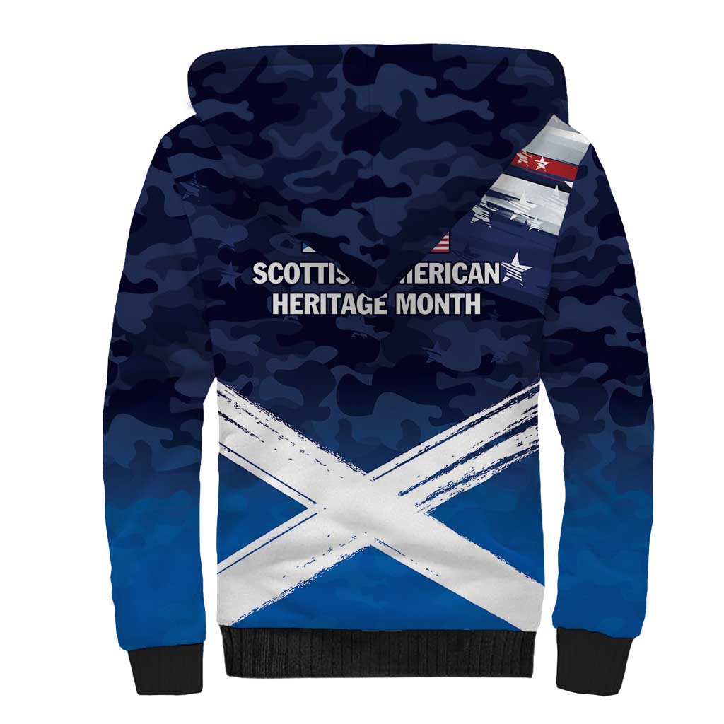 USA Scotland Flag Sherpa Hoodie My Nation My Heritage