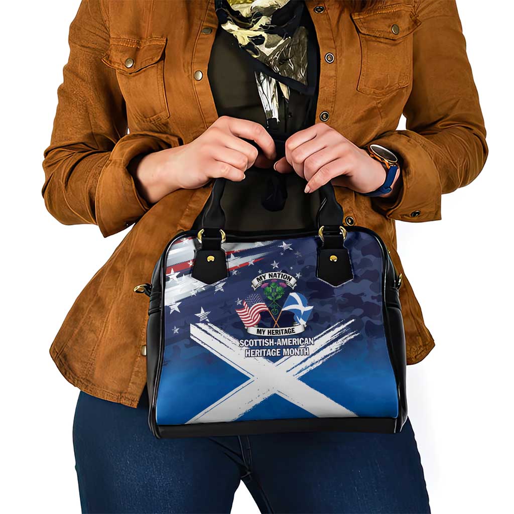 USA Scotland Flag Shoulder Handbag My Nation My Heritage