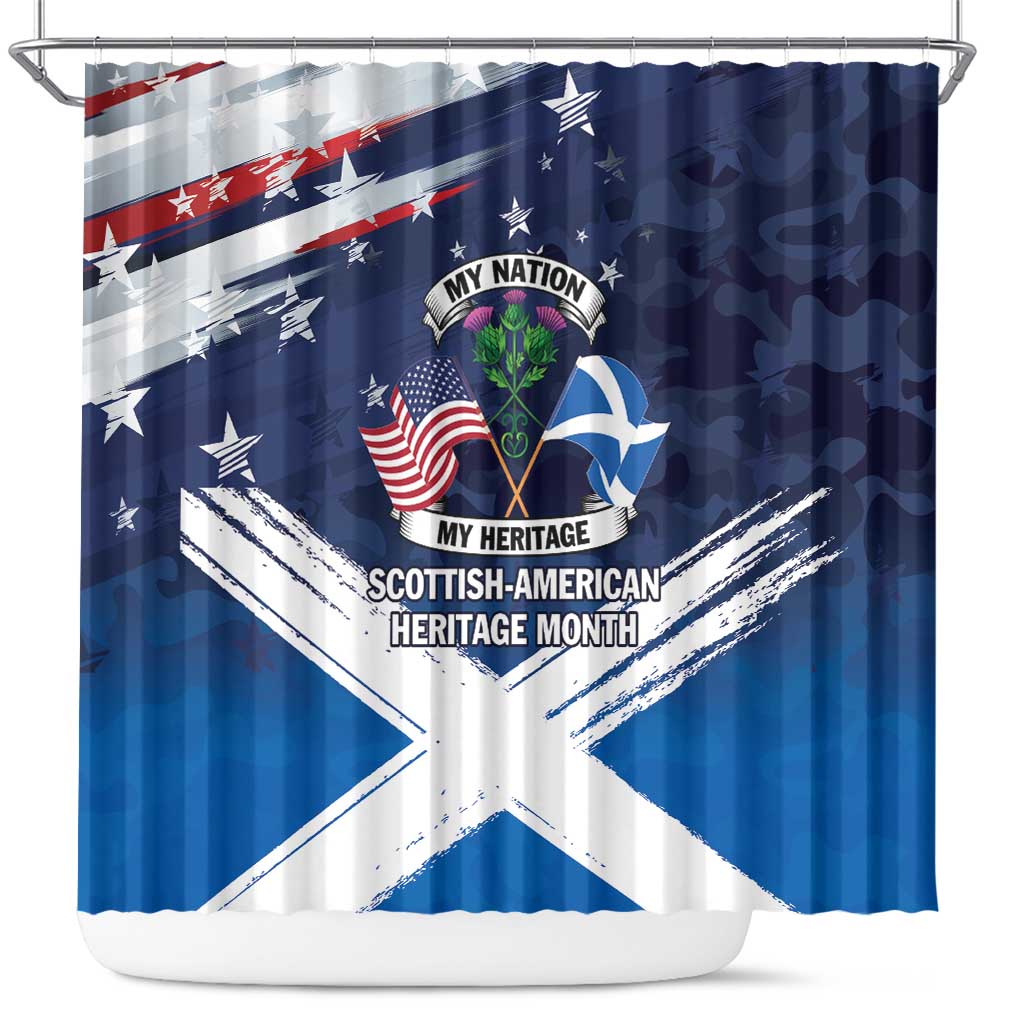 USA Scotland Flag Shower Curtain My Nation My Heritage