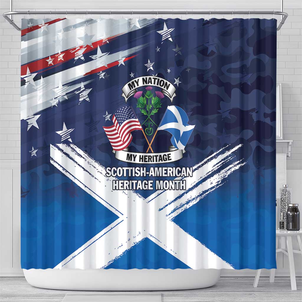 USA Scotland Flag Shower Curtain My Nation My Heritage