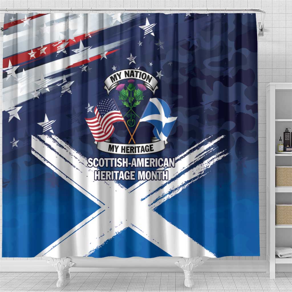 USA Scotland Flag Shower Curtain My Nation My Heritage