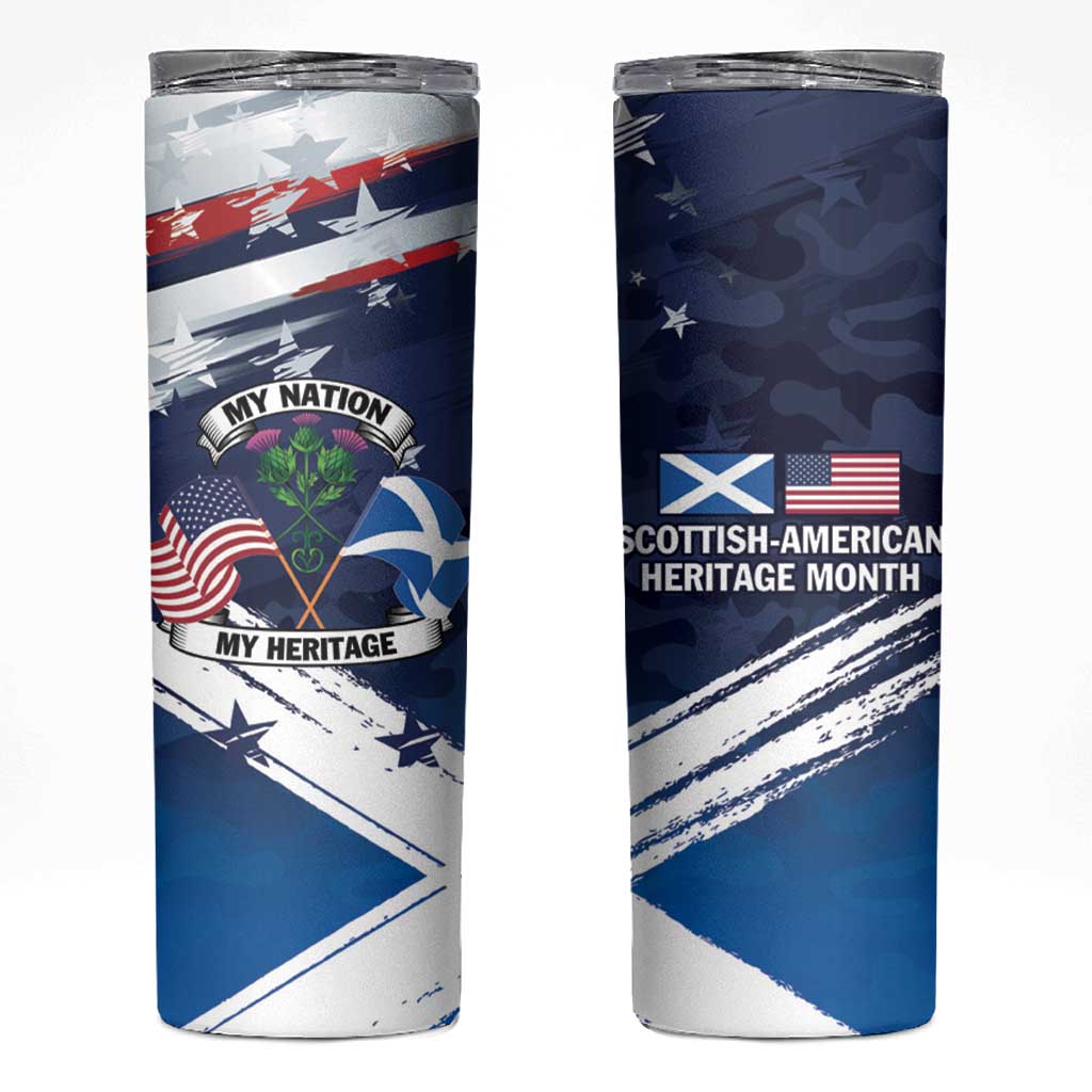 USA Scotland Flag Skinny Tumbler My Nation My Heritage