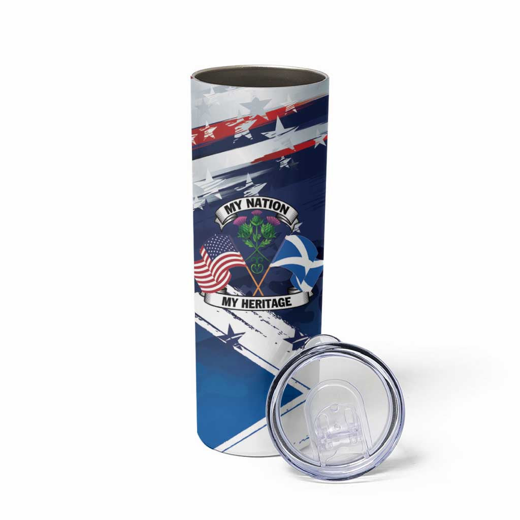 USA Scotland Flag Skinny Tumbler My Nation My Heritage