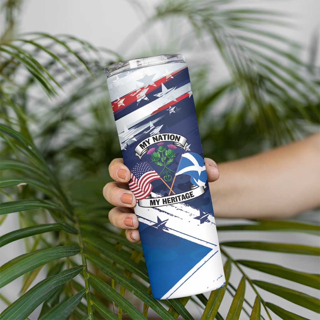 USA Scotland Flag Skinny Tumbler My Nation My Heritage