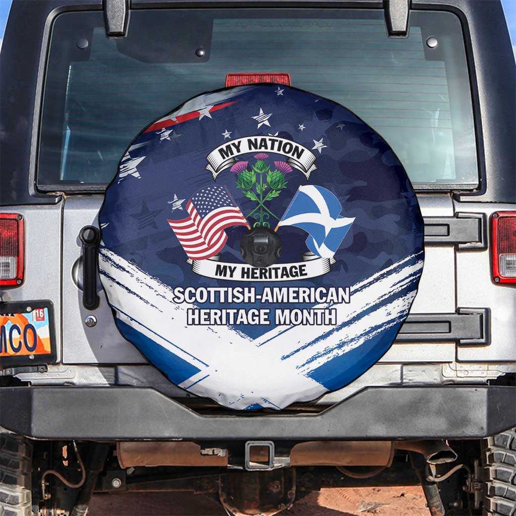 USA Scotland Flag Spare Tire Cover My Nation My Heritage