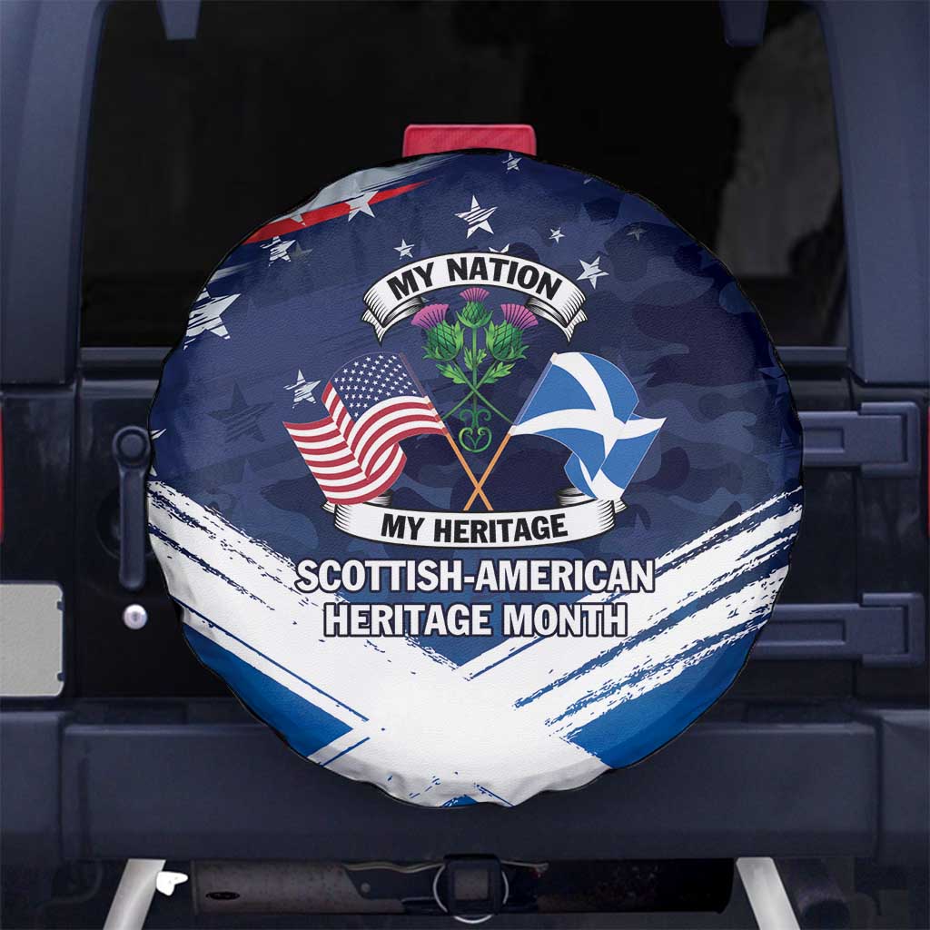USA Scotland Flag Spare Tire Cover My Nation My Heritage
