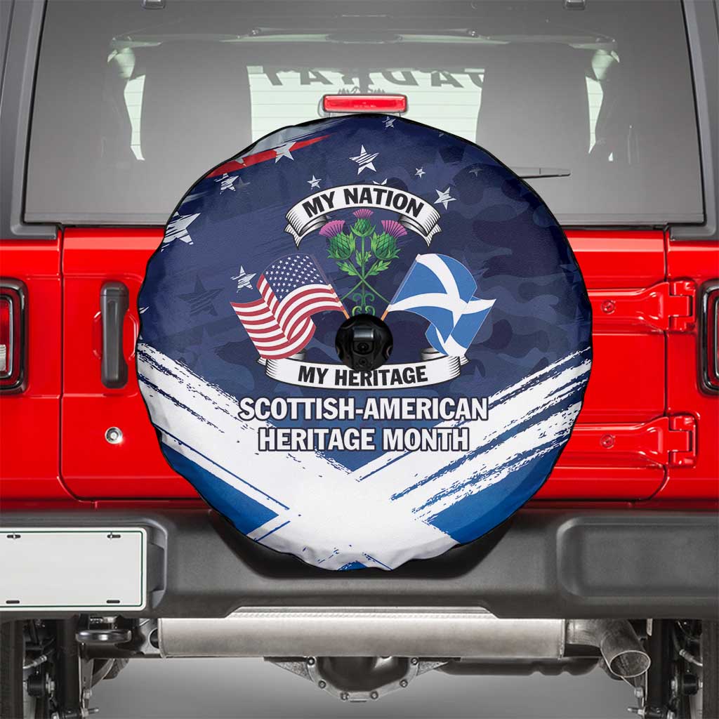 USA Scotland Flag Spare Tire Cover My Nation My Heritage