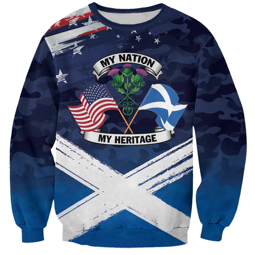 USA Scotland Flag Sweatshirt My Nation My Heritage
