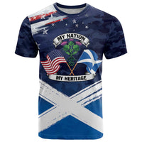 USA Scotland Flag T Shirt My Nation My Heritage