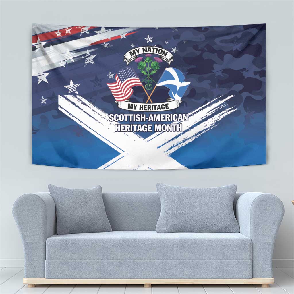 USA Scotland Flag Tapestry My Nation My Heritage