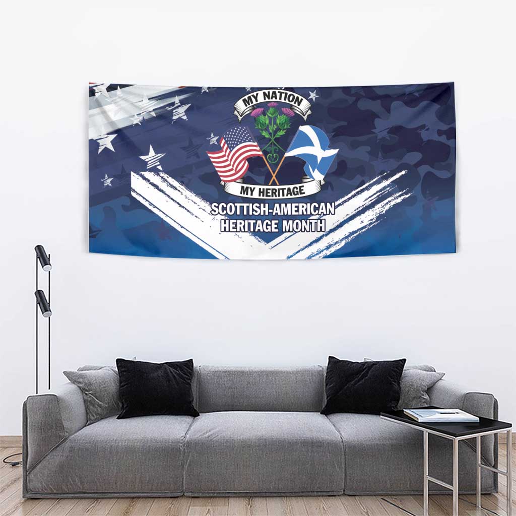 USA Scotland Flag Tapestry My Nation My Heritage