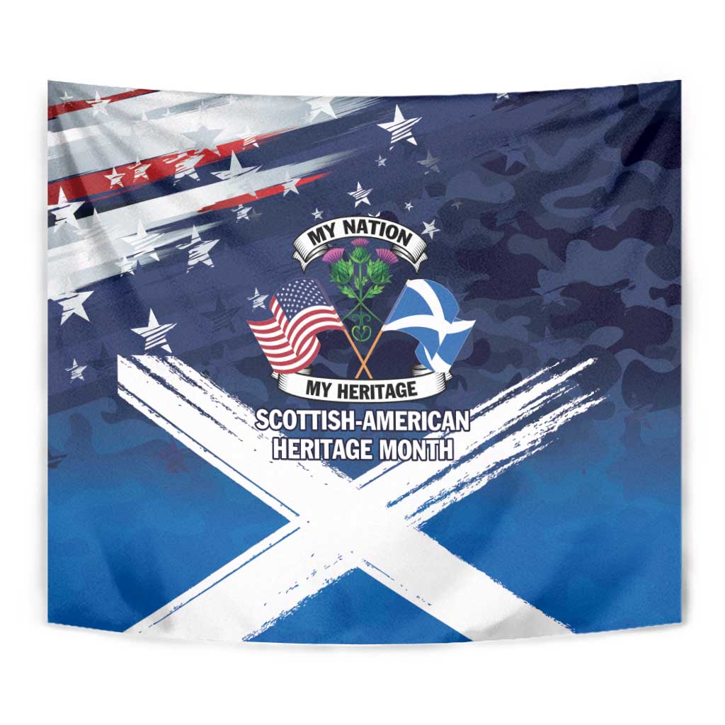 USA Scotland Flag Tapestry My Nation My Heritage
