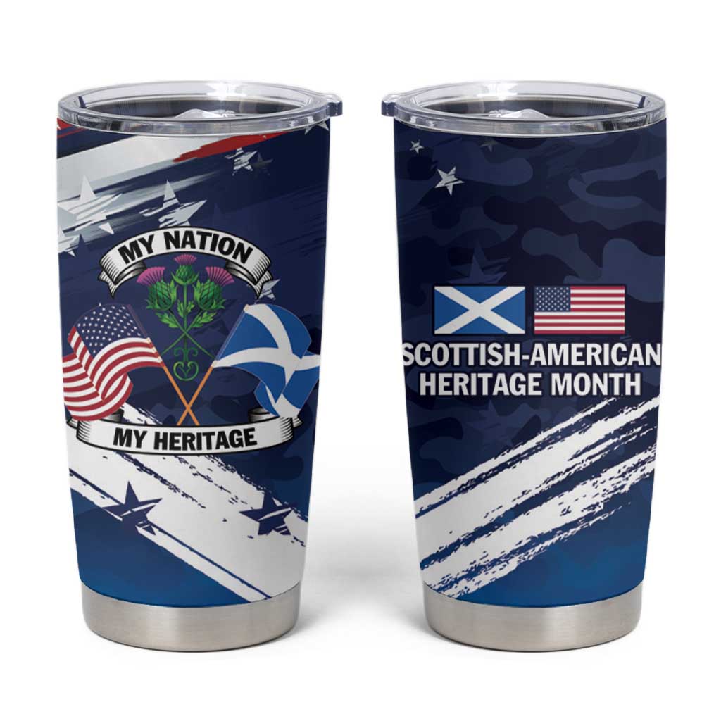 USA Scotland Flag Tumbler Cup My Nation My Heritage