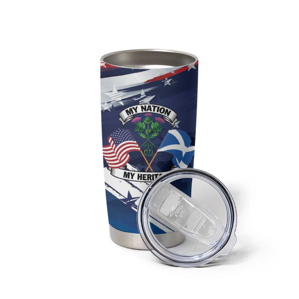 USA Scotland Flag Tumbler Cup My Nation My Heritage