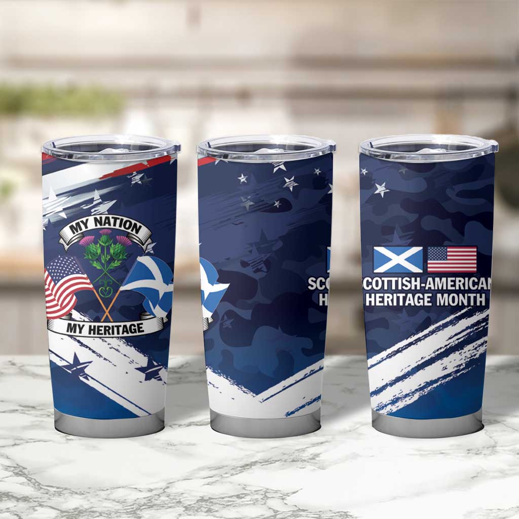 USA Scotland Flag Tumbler Cup My Nation My Heritage