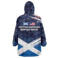 USA Scotland Flag Wearable Blanket Hoodie My Nation My Heritage
