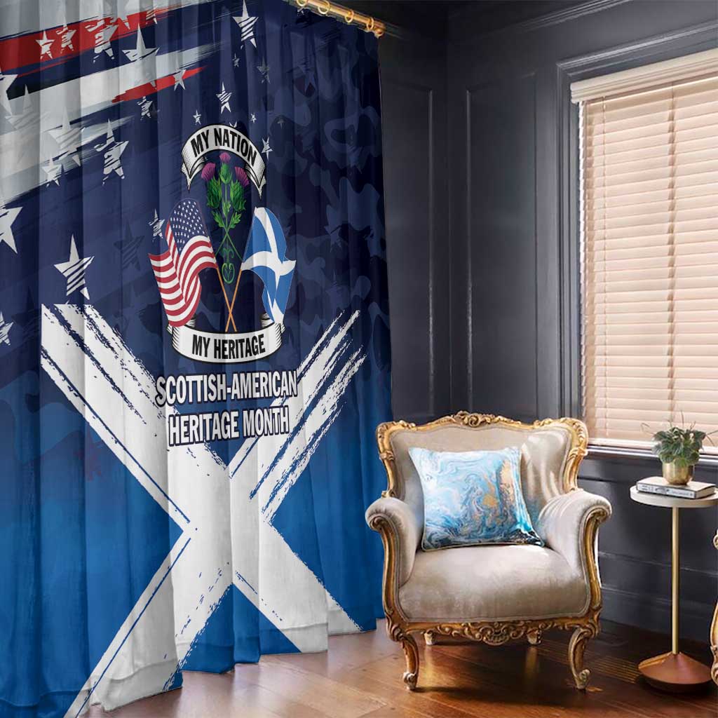 USA Scotland Flag Window Curtain My Nation My Heritage