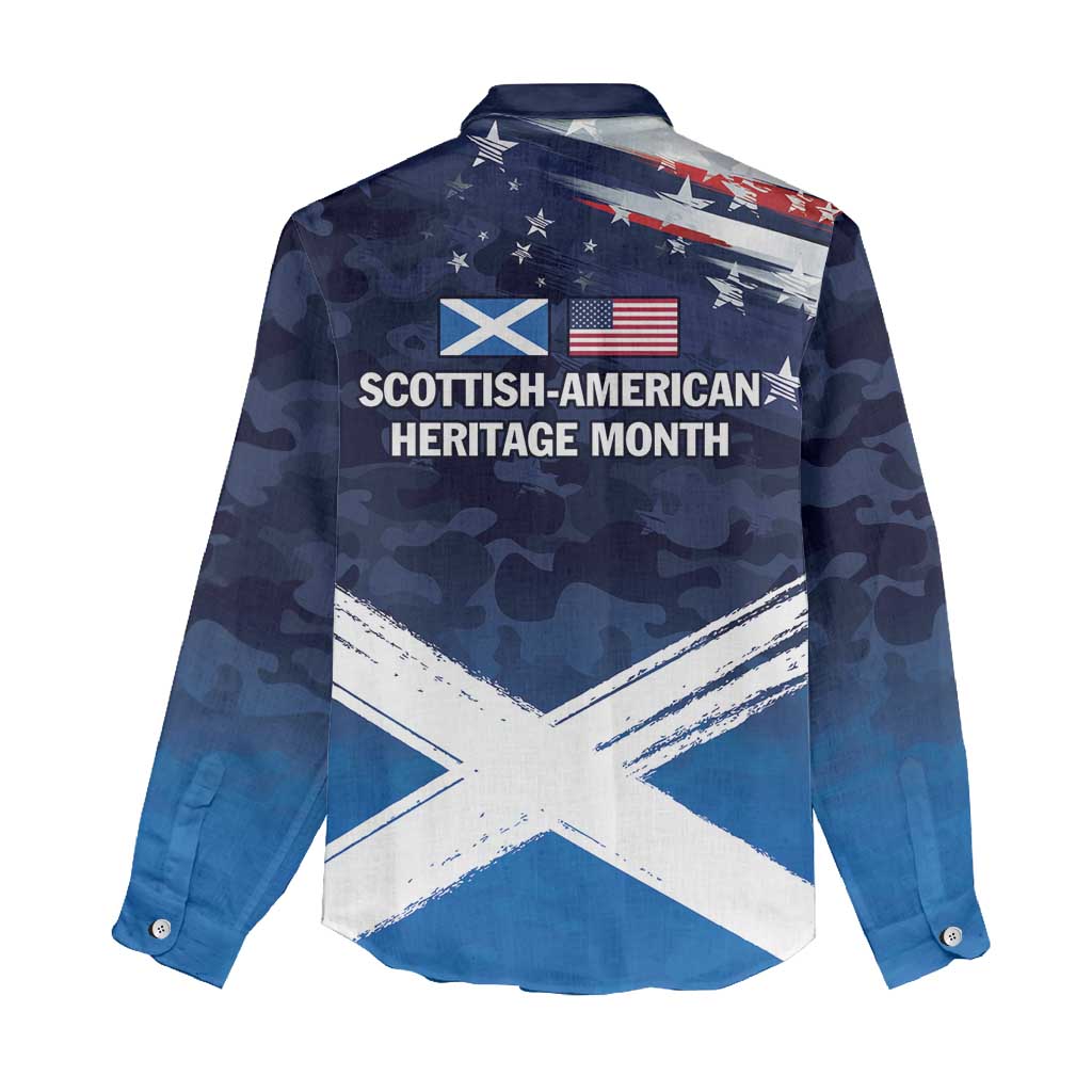 USA Scotland Flag Women Casual Shirt My Nation My Heritage