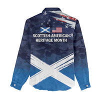 USA Scotland Flag Women Casual Shirt My Nation My Heritage