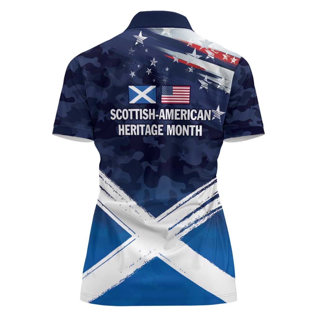 USA Scotland Flag Women Polo Shirt My Nation My Heritage