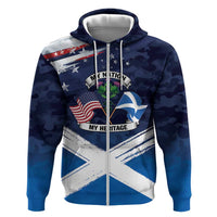 USA Scotland Flag Zip Hoodie My Nation My Heritage