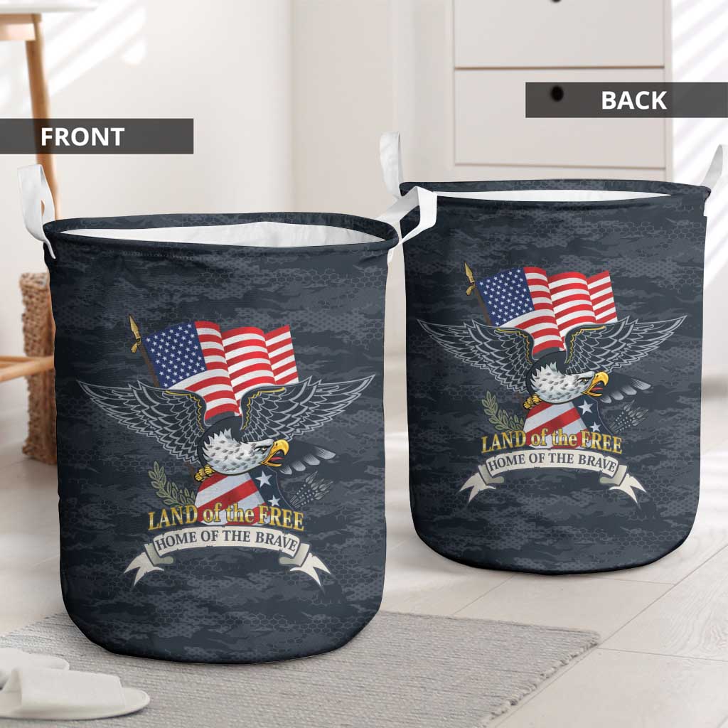 Brave Souls Remembered Patriotic Military Tribute Art Laundry Basket