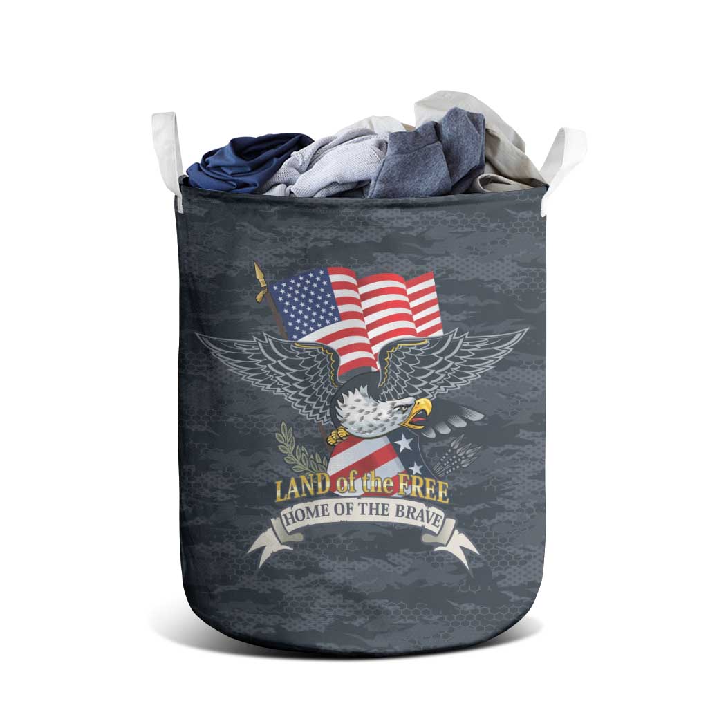 Brave Souls Remembered Patriotic Military Tribute Art Laundry Basket
