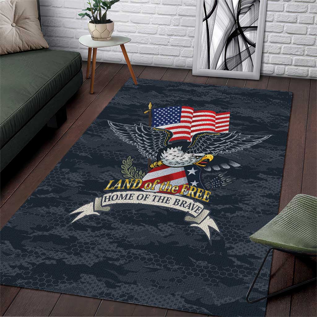 Brave Souls Remembered Patriotic Military Tribute Art Area Rug