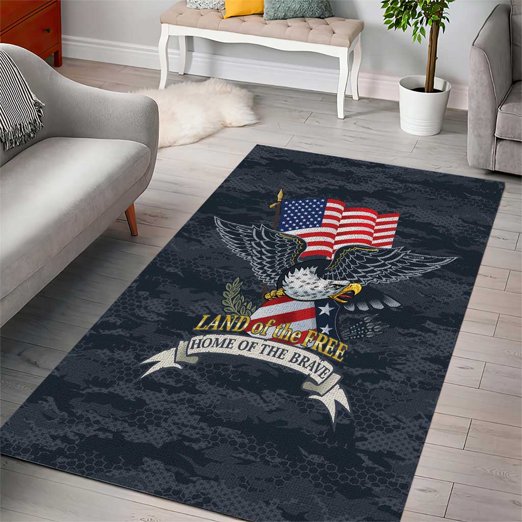Brave Souls Remembered Patriotic Military Tribute Art Area Rug