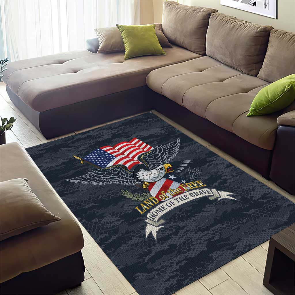 Brave Souls Remembered Patriotic Military Tribute Art Area Rug