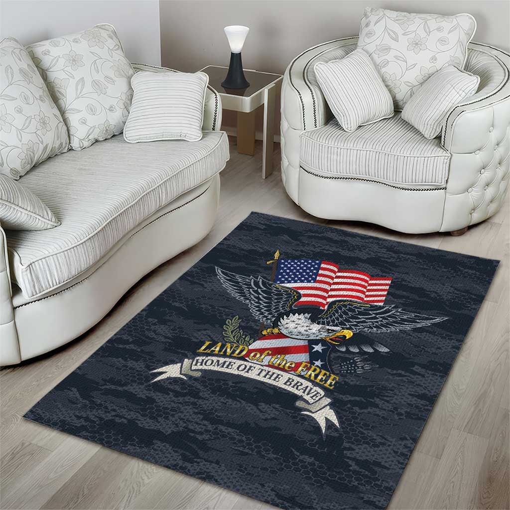 Brave Souls Remembered Patriotic Military Tribute Art Area Rug