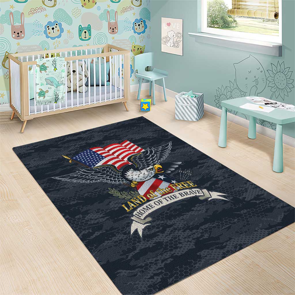Brave Souls Remembered Patriotic Military Tribute Art Area Rug