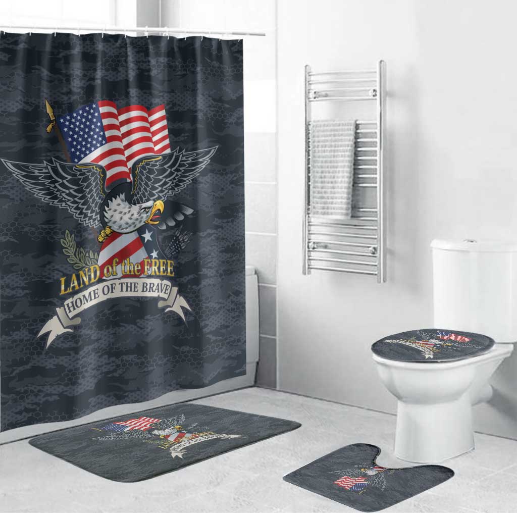 Brave Souls Remembered Patriotic Military Tribute Art Bathroom Set