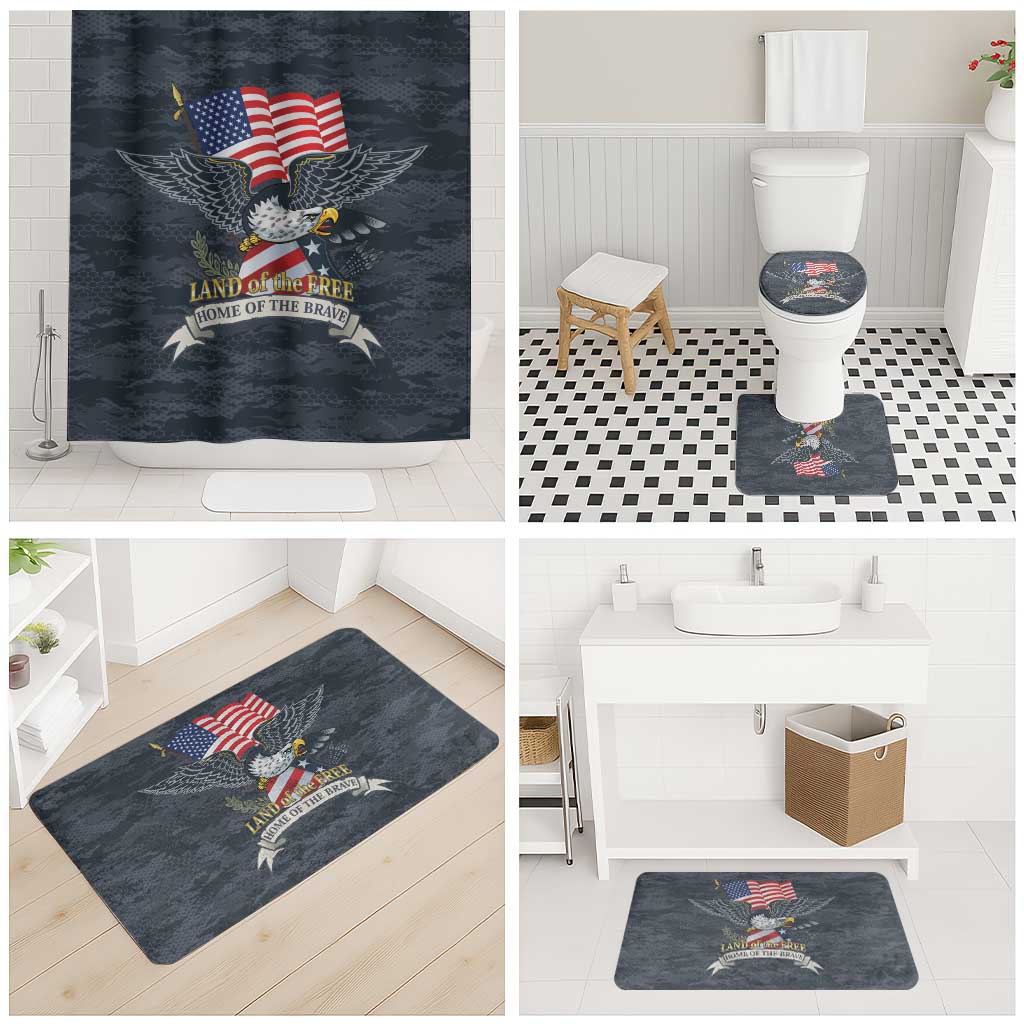 Brave Souls Remembered Patriotic Military Tribute Art Bathroom Set