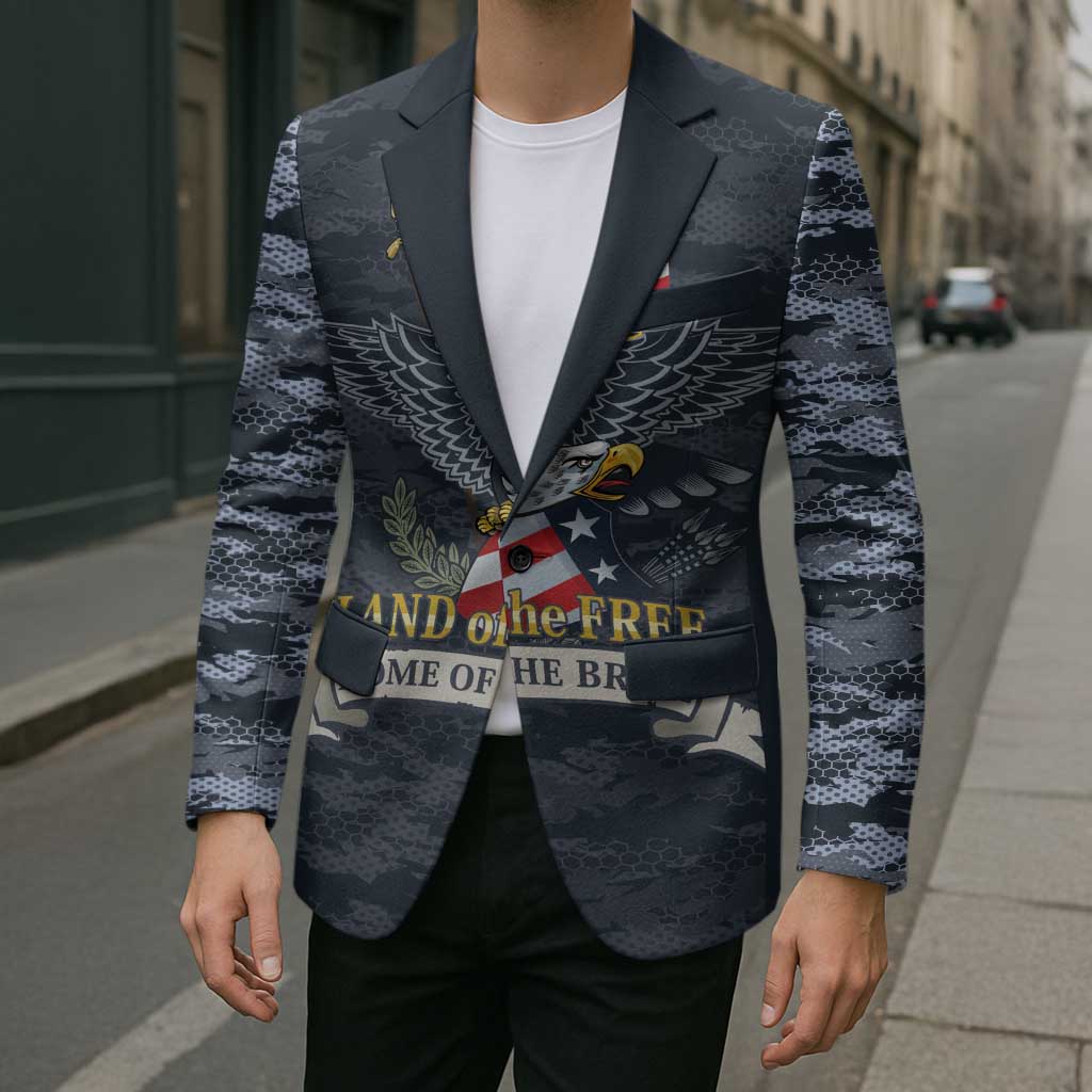 Brave Souls Remembered Patriotic Military Tribute Art Blazer
