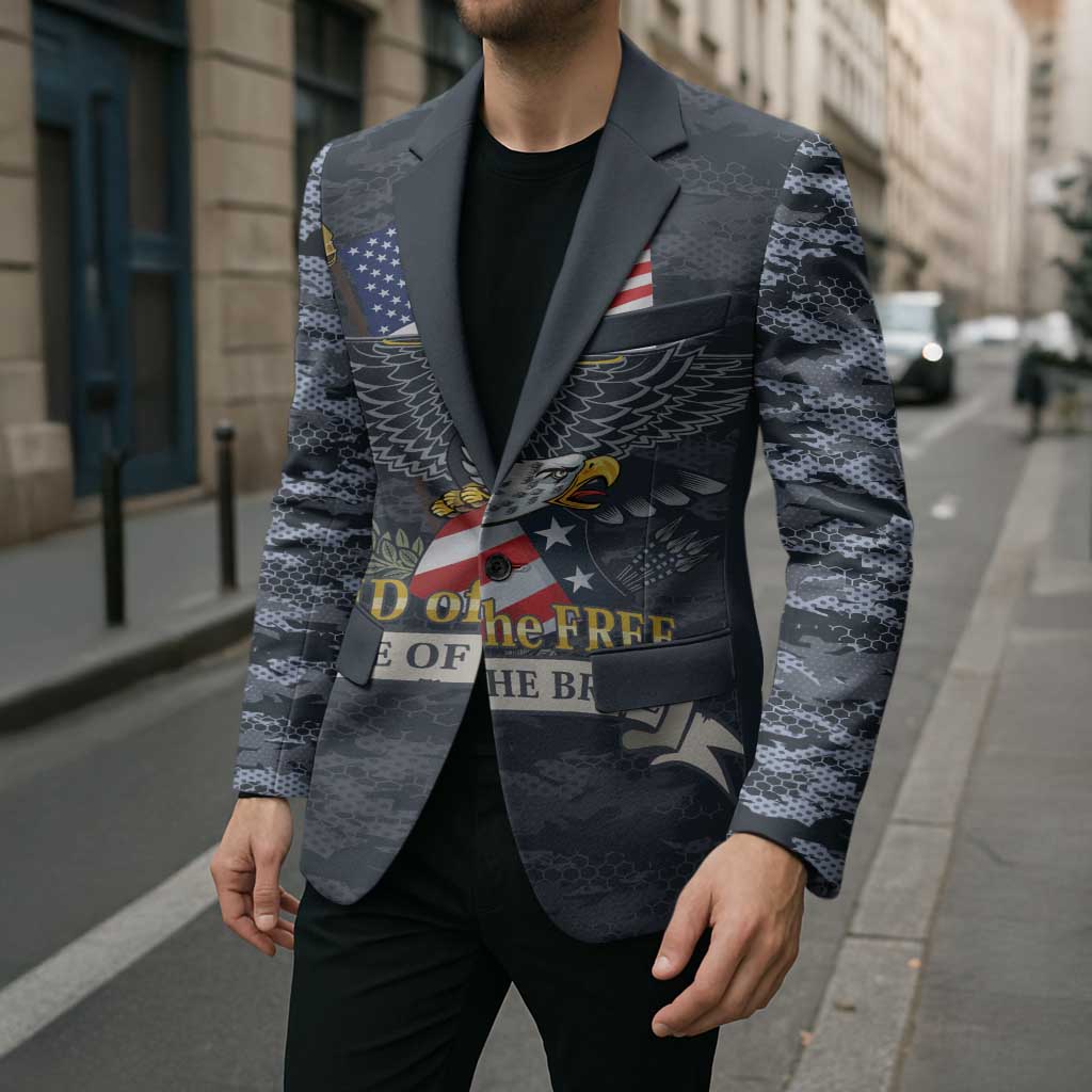 Brave Souls Remembered Patriotic Military Tribute Art Blazer
