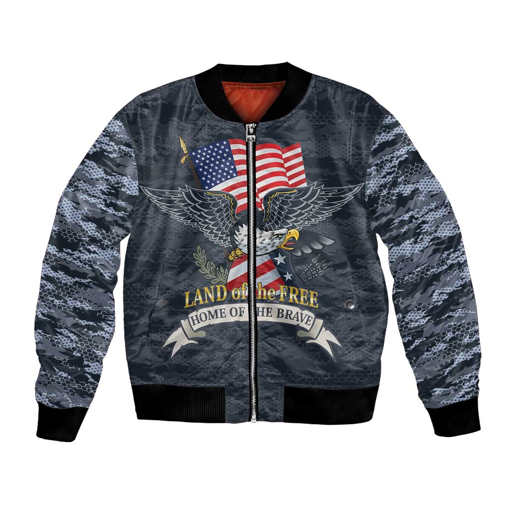 Brave Souls Remembered Patriotic Military Tribute Art Bomber Jacket