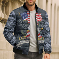 Brave Souls Remembered Patriotic Military Tribute Art Bomber Puffer Jacket