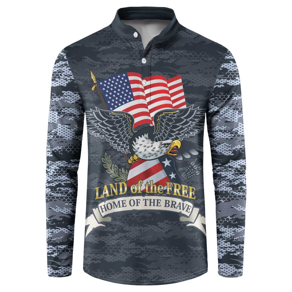 Brave Souls Remembered Patriotic Military Tribute Art Button Sweatshirt