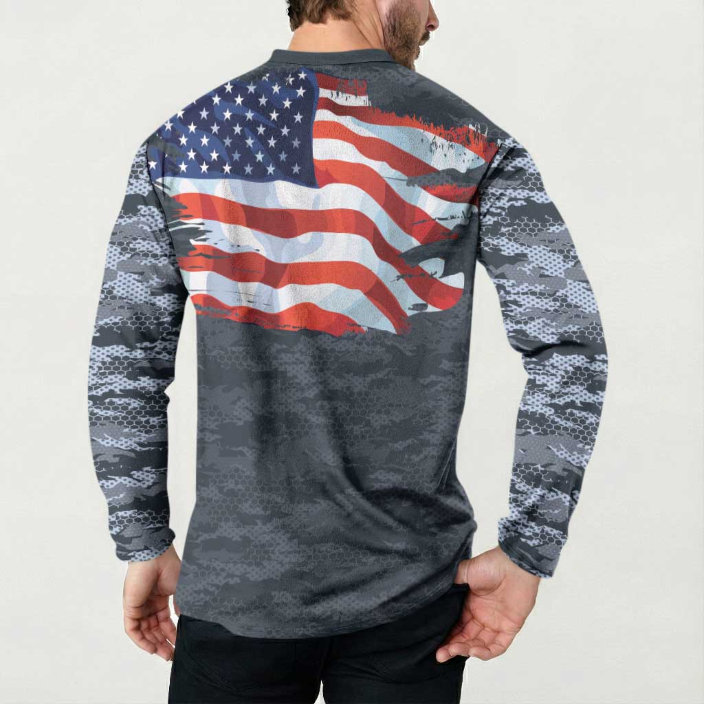 Brave Souls Remembered Patriotic Military Tribute Art Button Sweatshirt